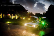The Delorean Time Machine at Night Driver’s Side View